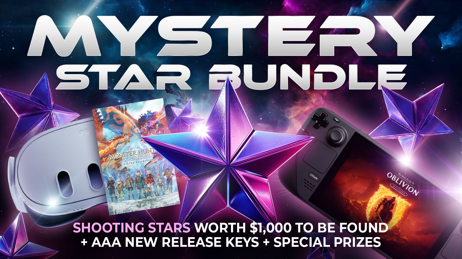 Mystery Star Bundle: Shooting Stars worth $1,000* to be found + AAA new release keys + special prizes!