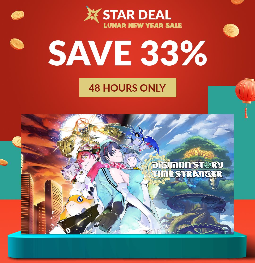 Lunar New Year Star Deal: Digimon: Story Time Stranger! Save 33% for the next 48 hours only.