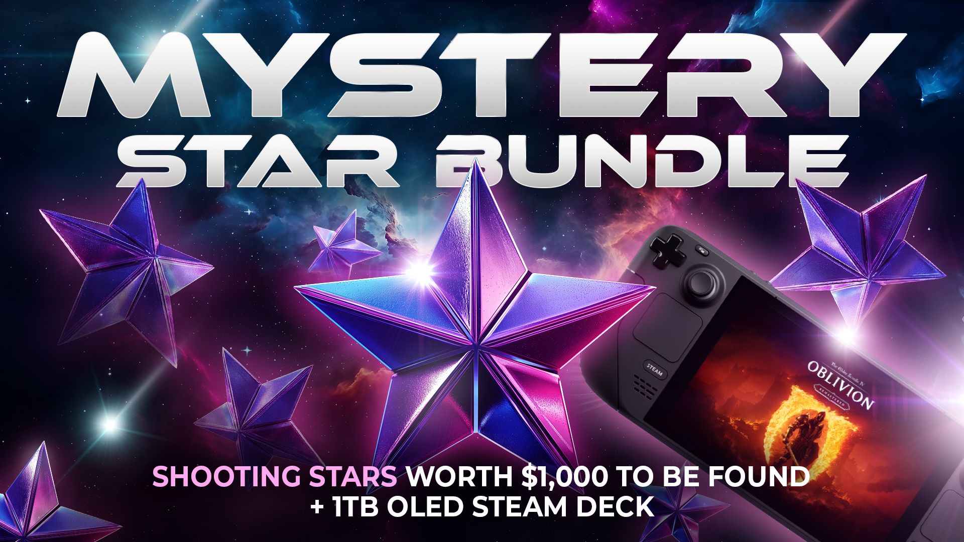Mystery Star Bundle: Shooting Stars worth $1,000* to be found + 1TB Steam Deck OLED!