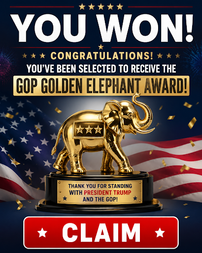 YOU WON! GOP GOLDEN ELEPHANT AWARD!