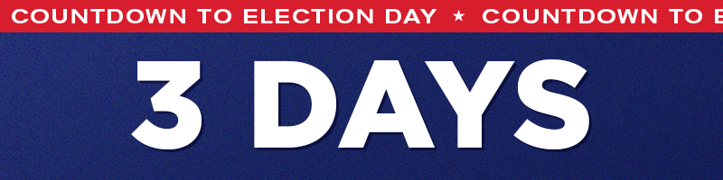 3 DAYS UNTIL ELECTION DAY!