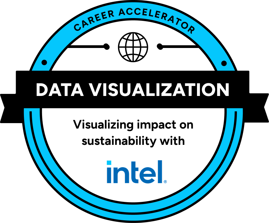 The Global Career Accelerator certification badge: Data Visualization — Visualizing impact on sustainability with Intel