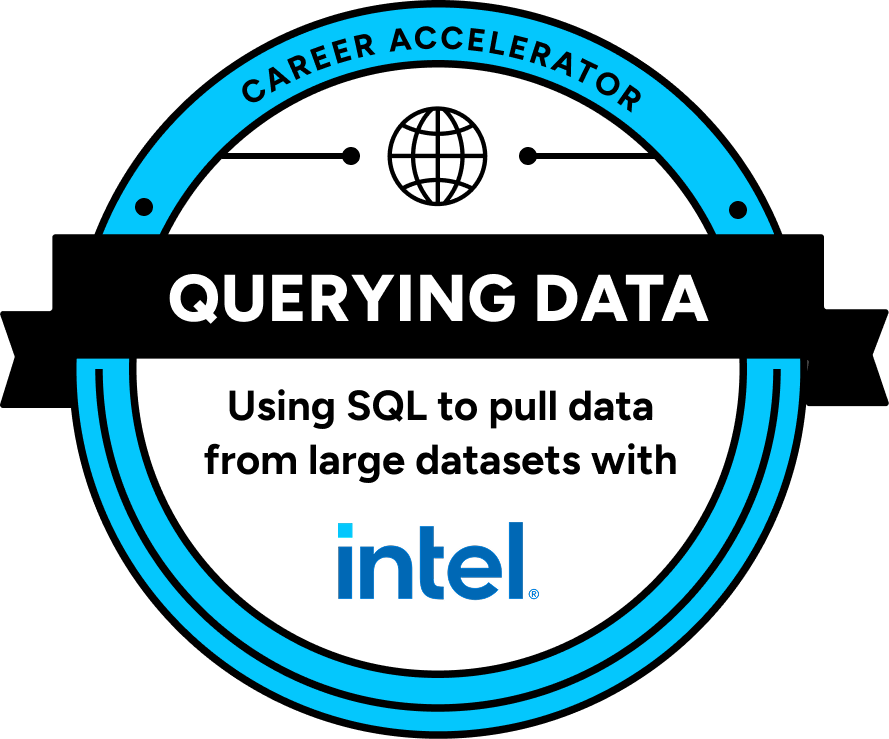 The Global Career Accelerator certification badge: Python & Data — Using Python to analyze data with The Grammy Awards