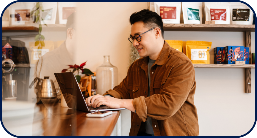 A man with laptop