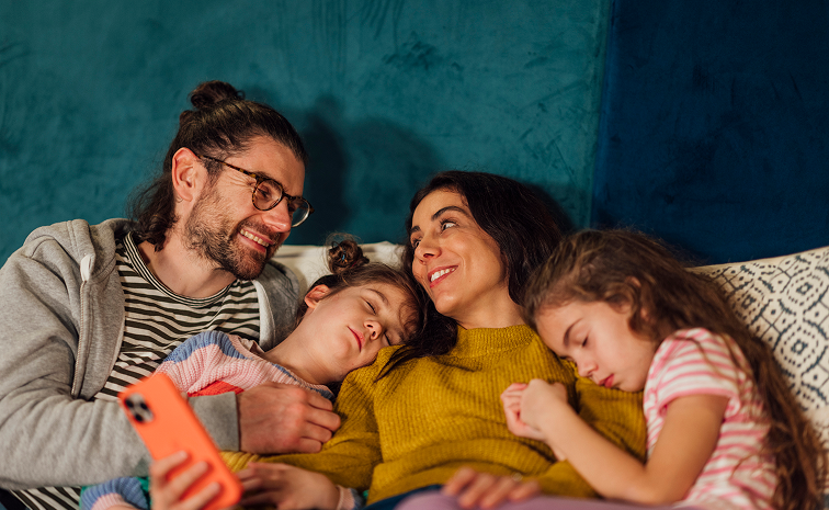 Picture of a four member family