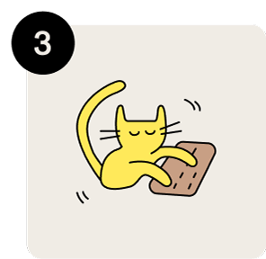 Illustration of a cat typing