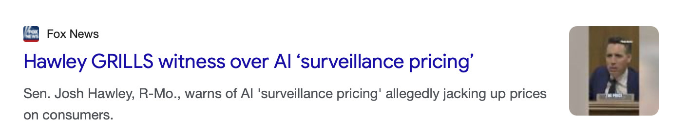 Fox News: Hawley GRILLS witness over AI 'surveillance pricing'