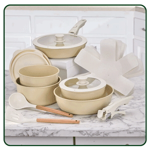 18-Pc. Ceramic Cookware Set by Home Marketplace™