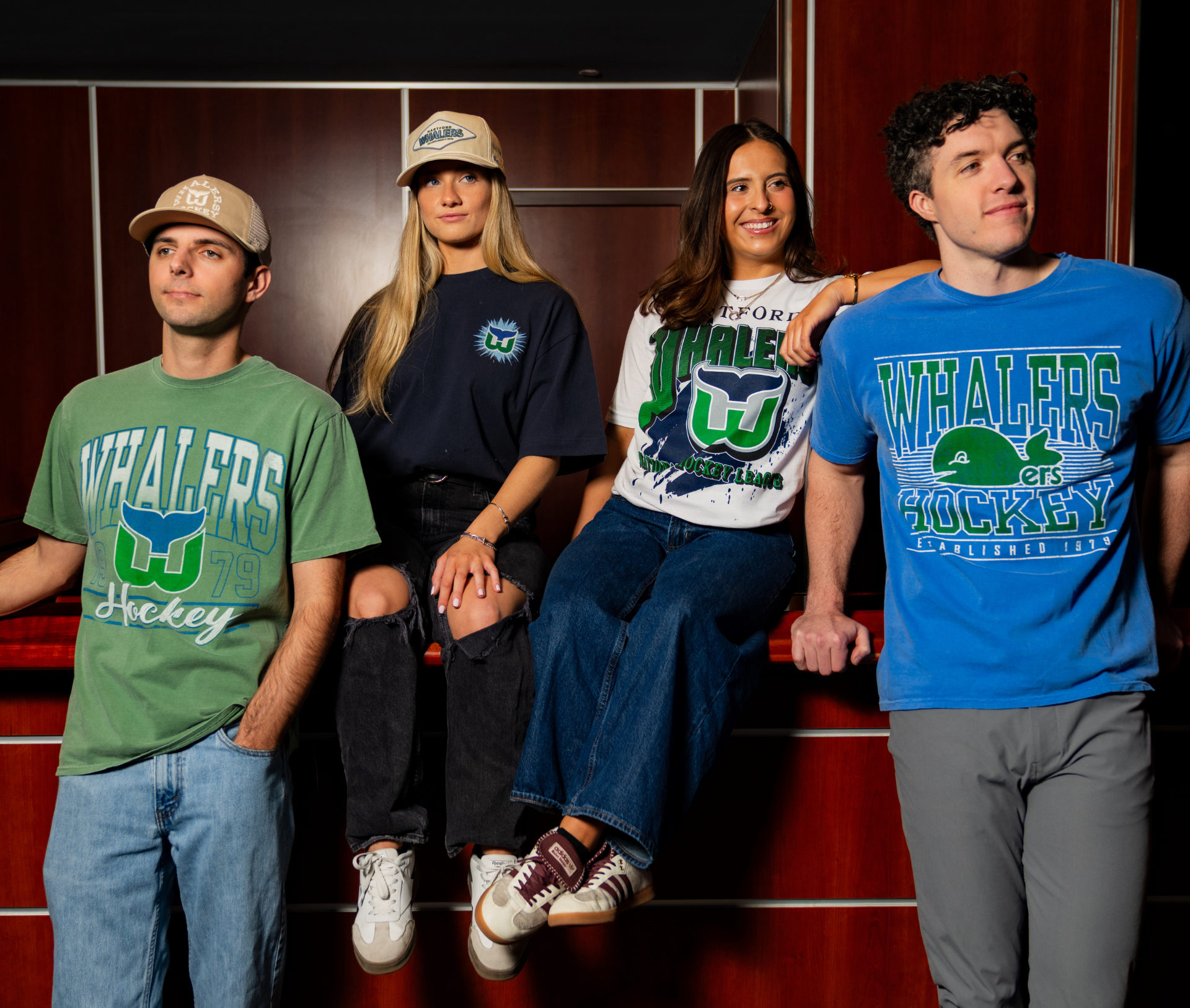 Photo of fans wearing Whalers tees in Lenovo Center