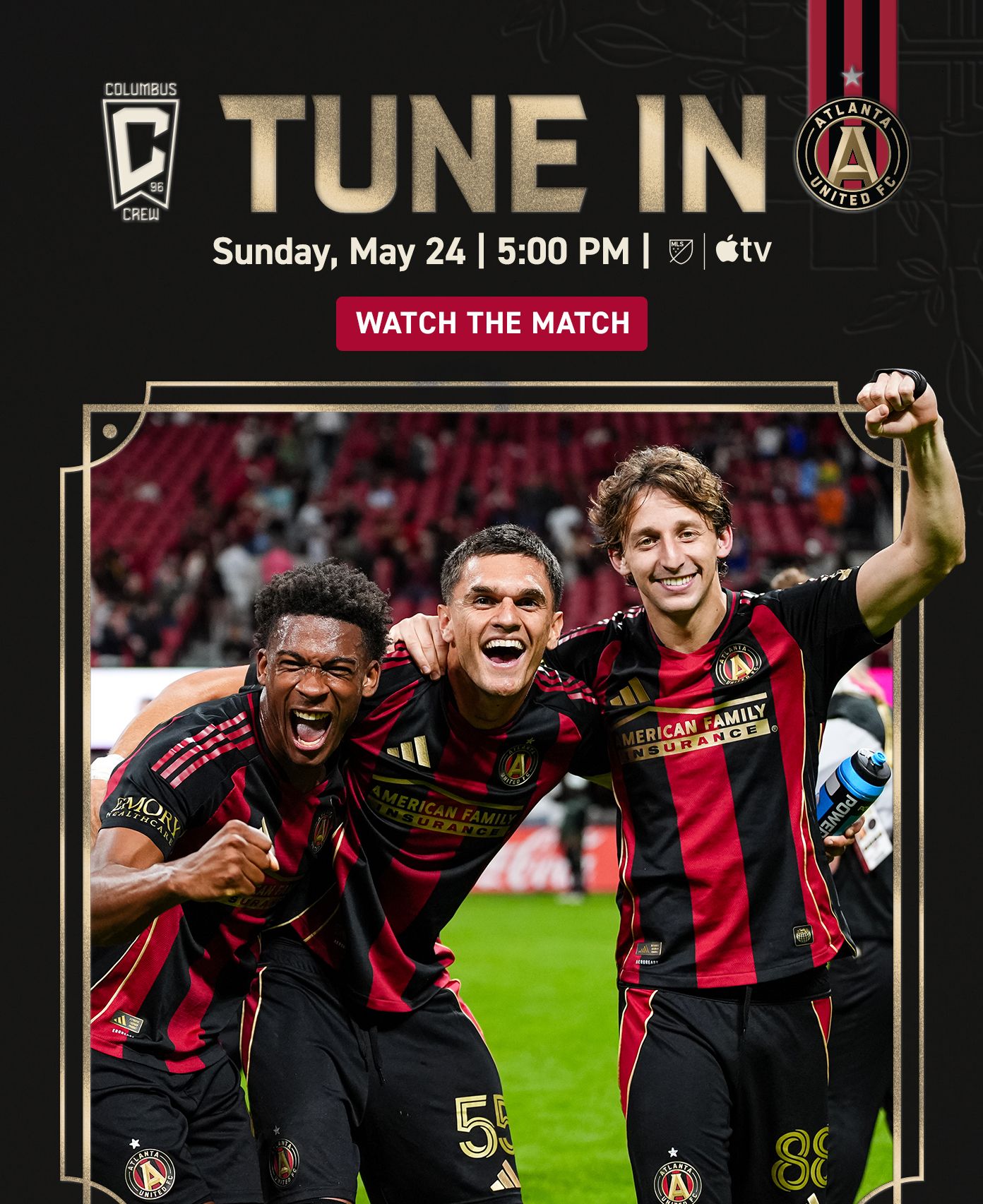Tune In: Columbus Crew vs. Atlanta United | Sunday, May 24 | 5:00 PM | MLS, Apple TV