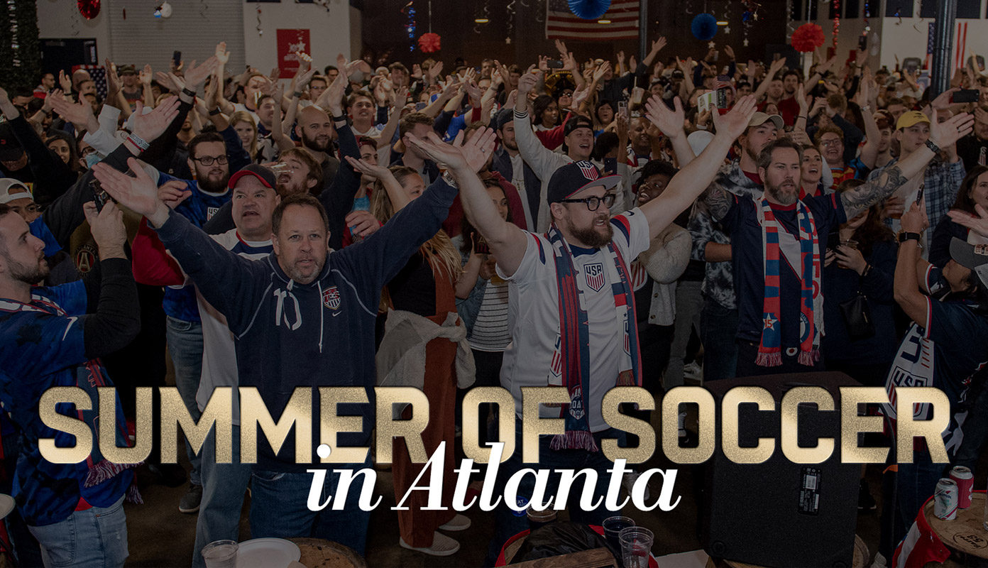 A crowd of soccer fans cheering | 'Summer of Soccer in Atlanta'