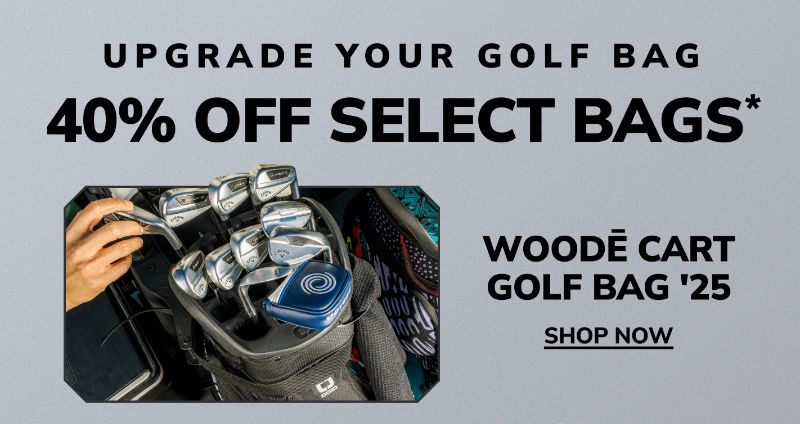 upgrade your golf bag: 40% off select bags - woode cart golf bag '25