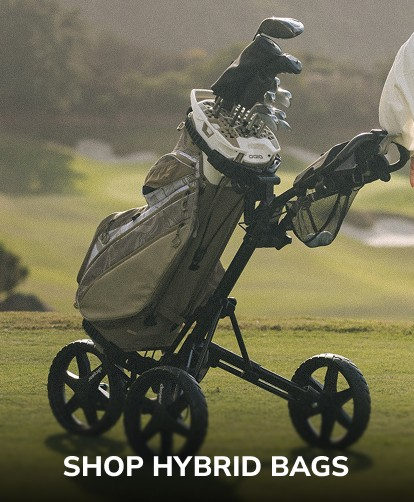 Hybrid golf bag on push cart