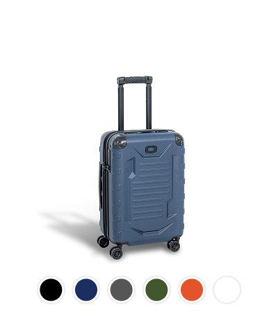 Renegade Vault Carry-On Bag in Dress Blues with color swatches in black, graphite, greenwood, koi, and white