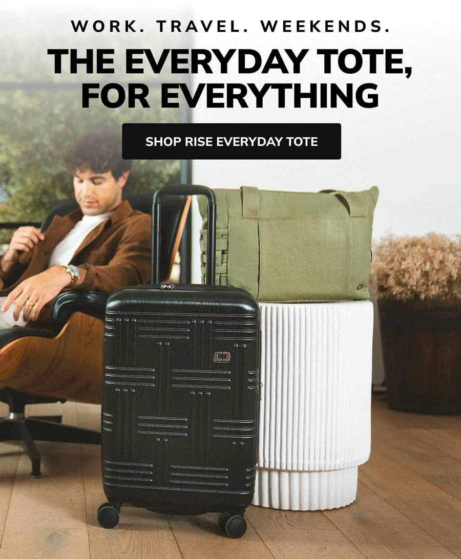 Rise Everyday Tote in Aloe with Vanilla and Black Luggage