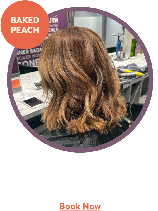 Baked peach | Perfect for 100% gray coverage, this All-Over Color + Boost Treatment is giving warm cozy nights in! | Book Now