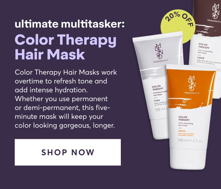 ultimate multitasker: color theraphy hair mask | Color Therapy Hair Masks work overtime to refresh tone and add intense hydration. Whether you use permanent or demi-permanent, this five-minute mask will keep your color looking gorgeous, longer. | shop now