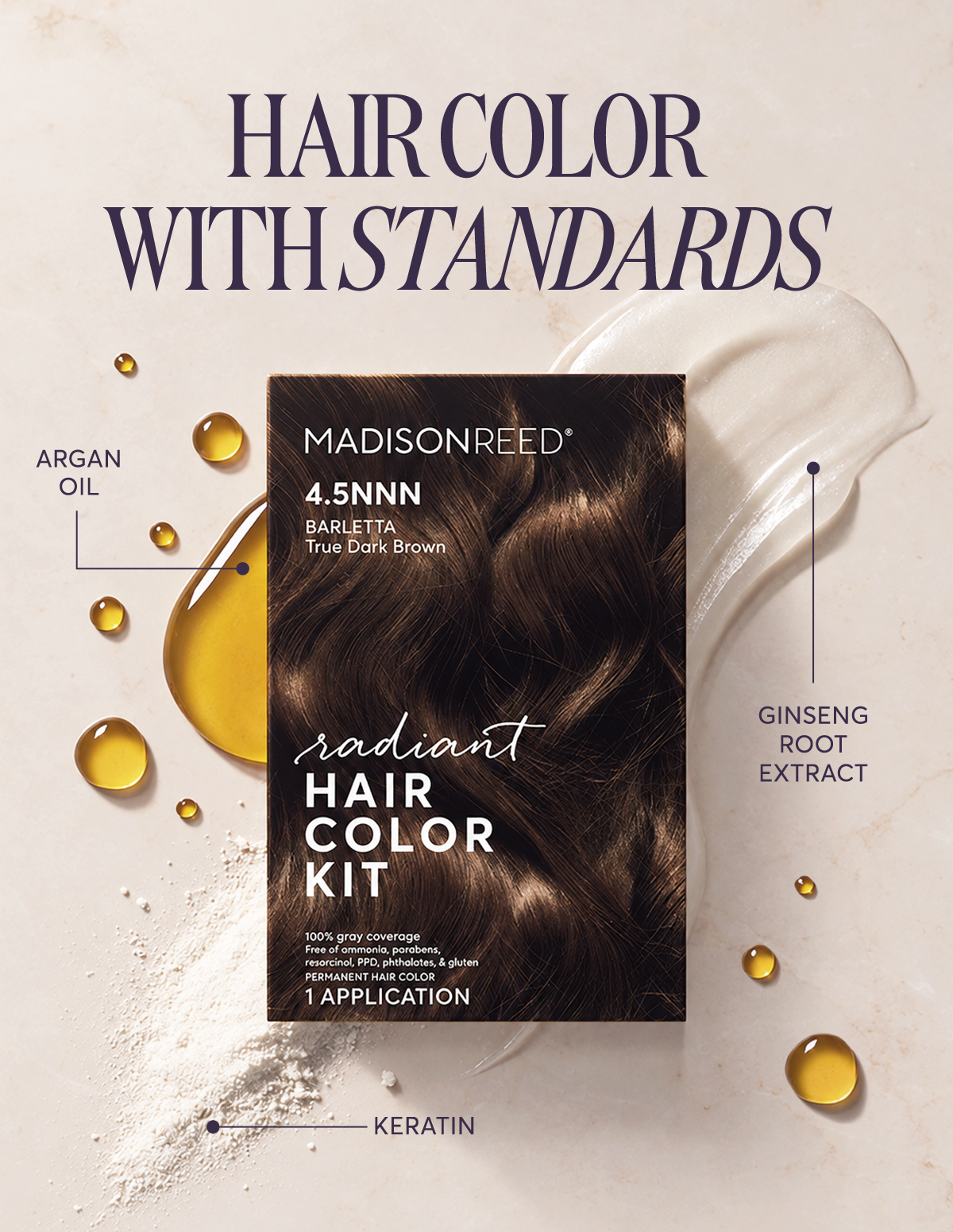 Hair color with standards