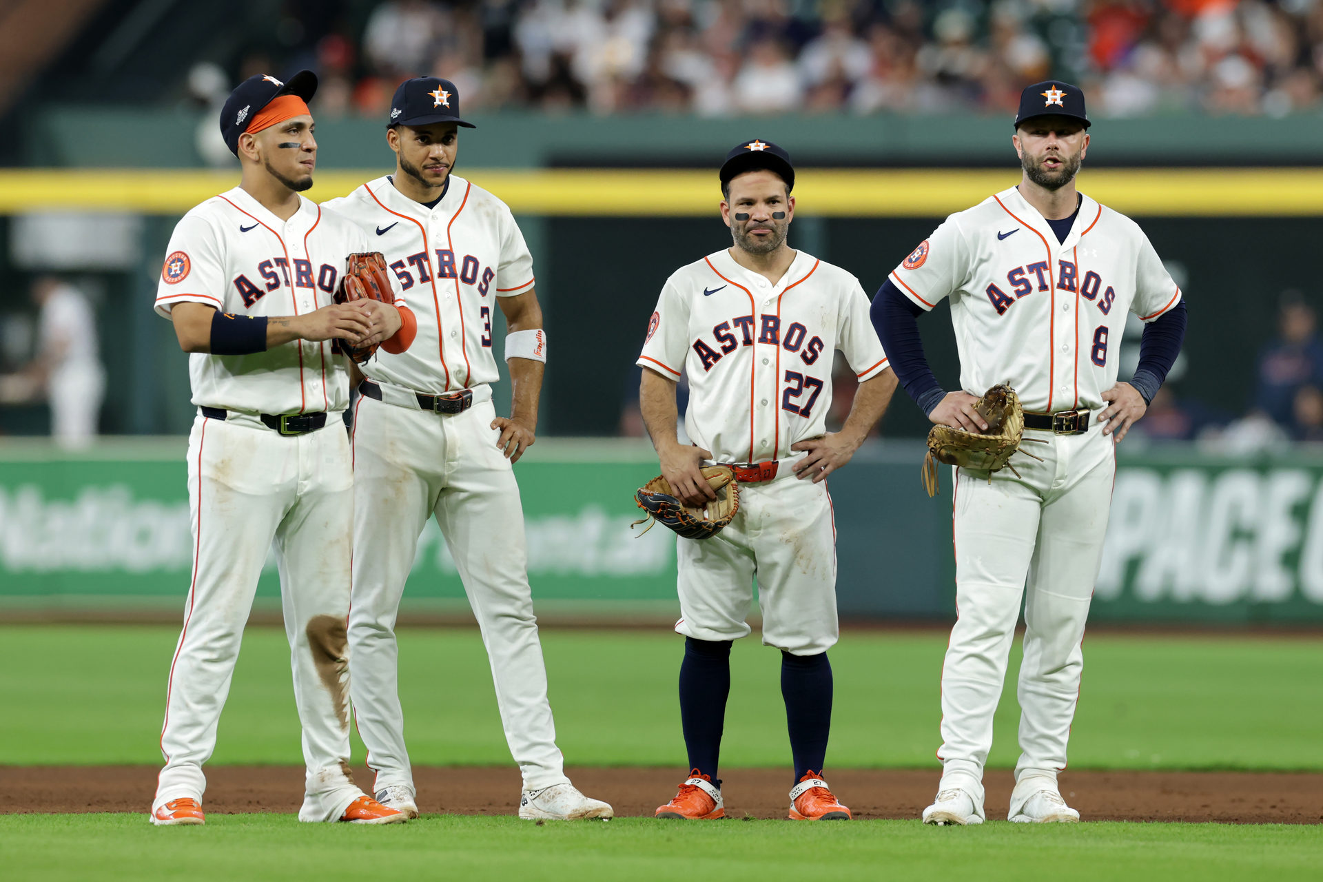 Isaac Paredes, Jeremy Peña, Jose Altuve and Christian Walker
