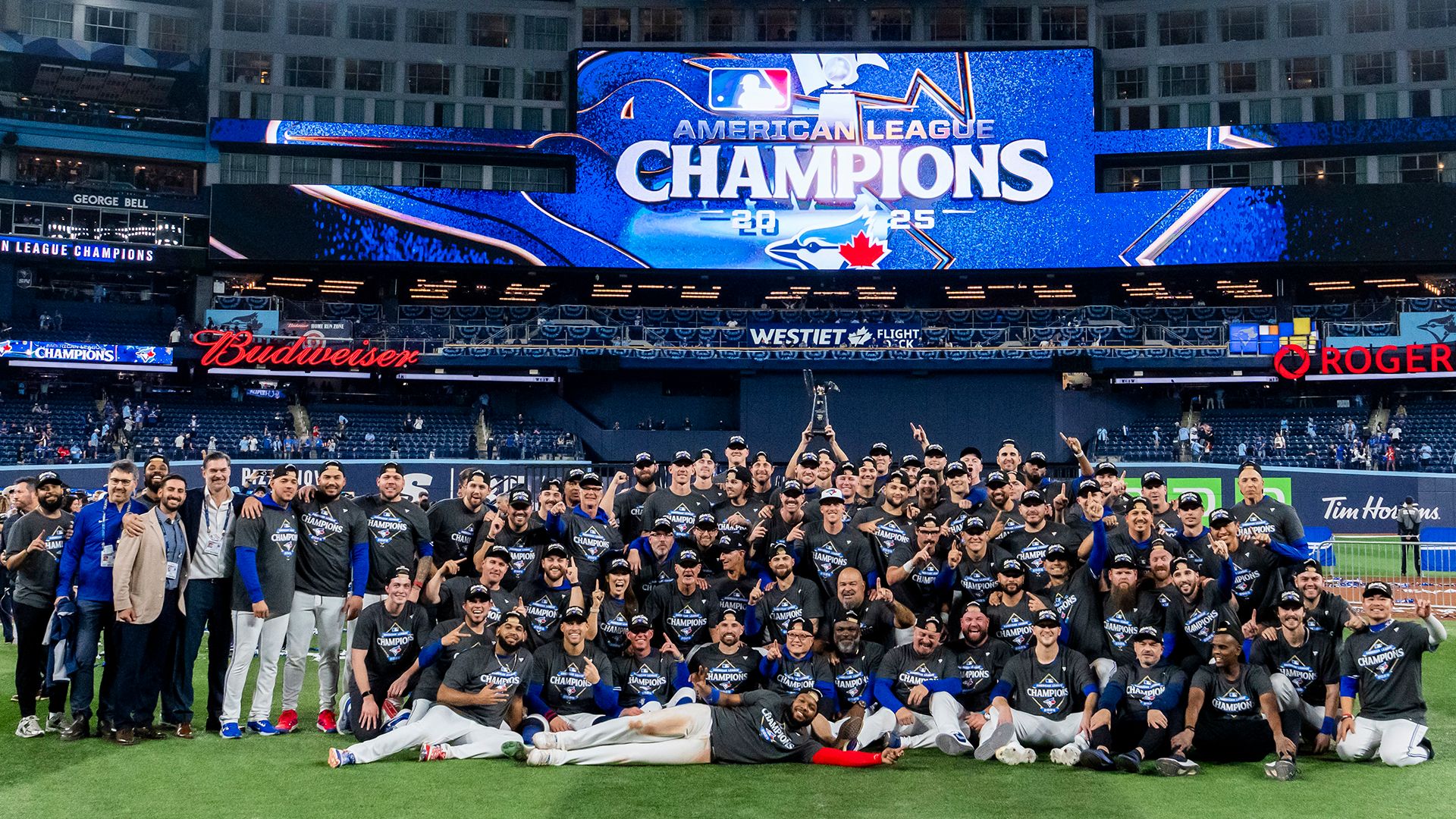 The Blue Jays after winning the 2025 ALCS