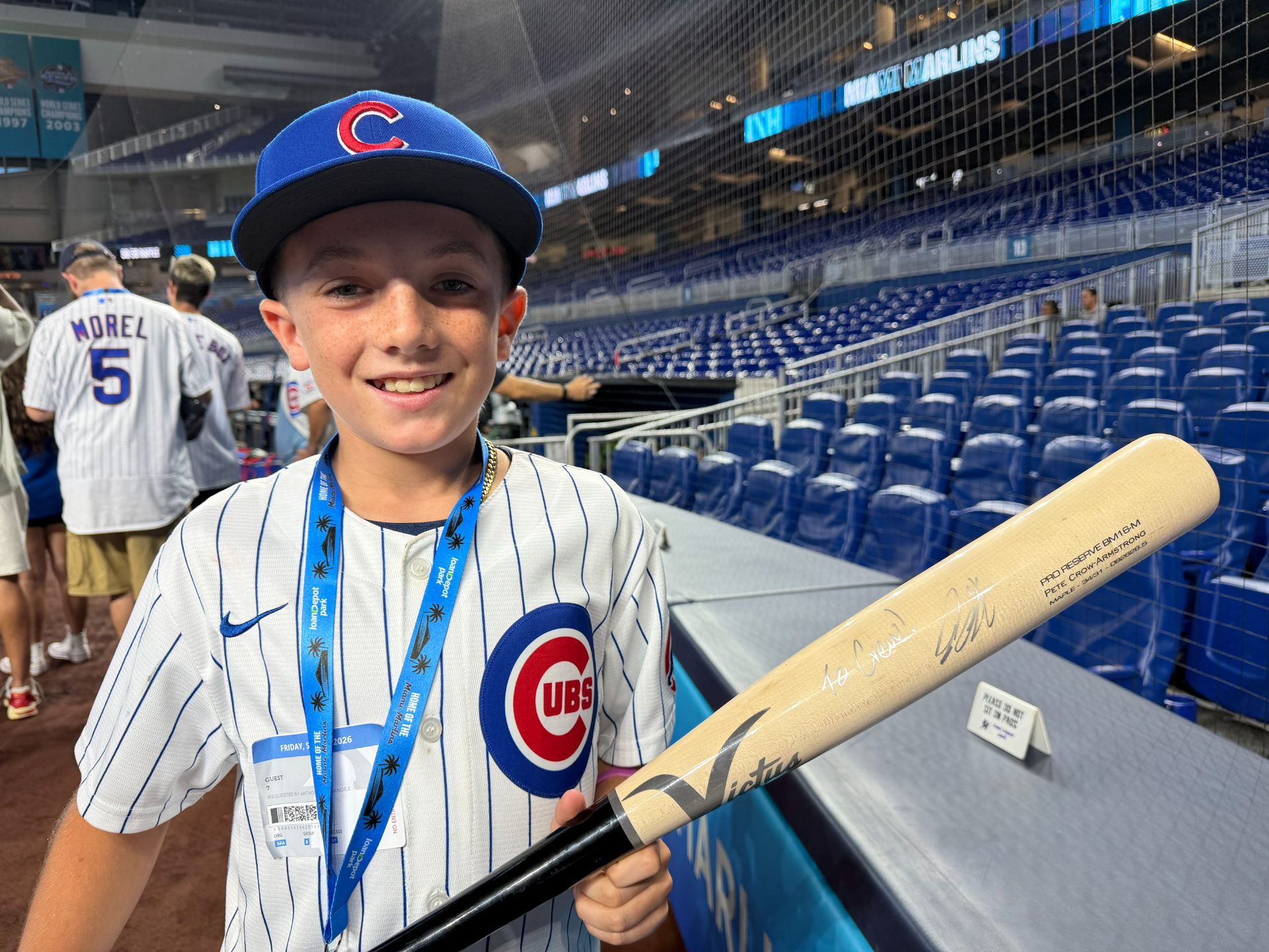 Crew Klein with his signed bat