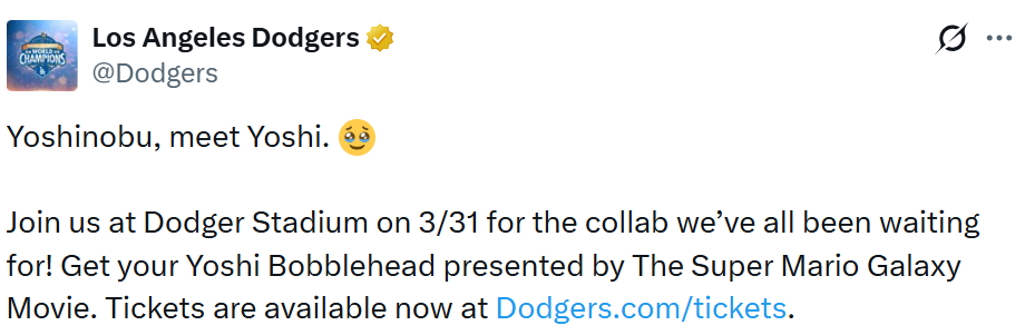 @Dodgers social post