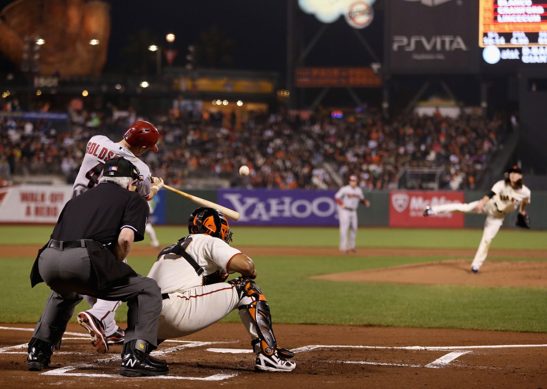 Paul Goldschmidt facing Tim Lincecum in 2012