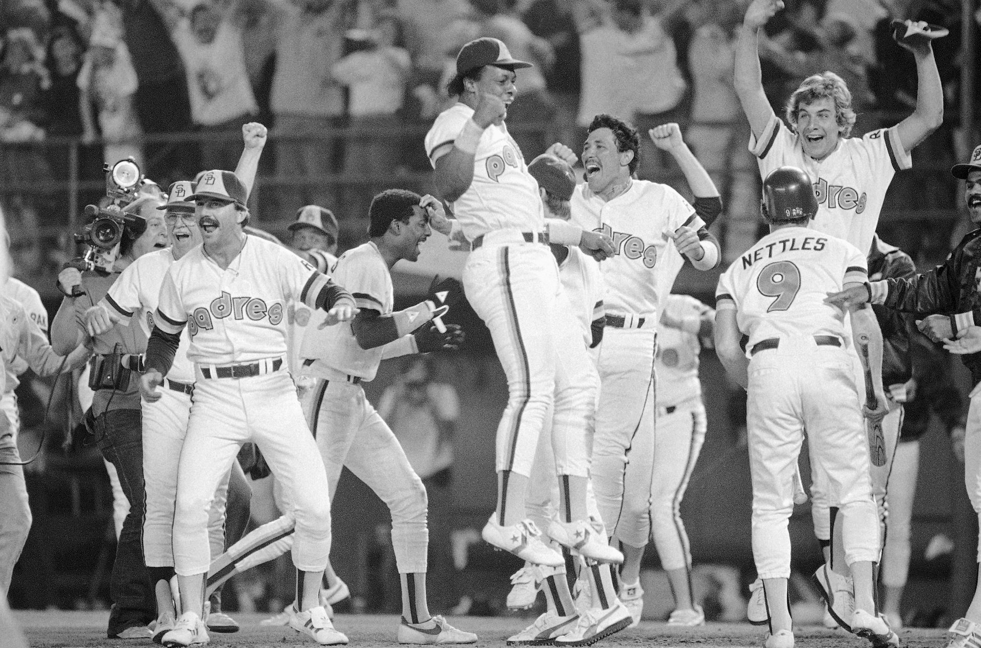 The 1984 Padres celebrate their Game 4 NLCS victory