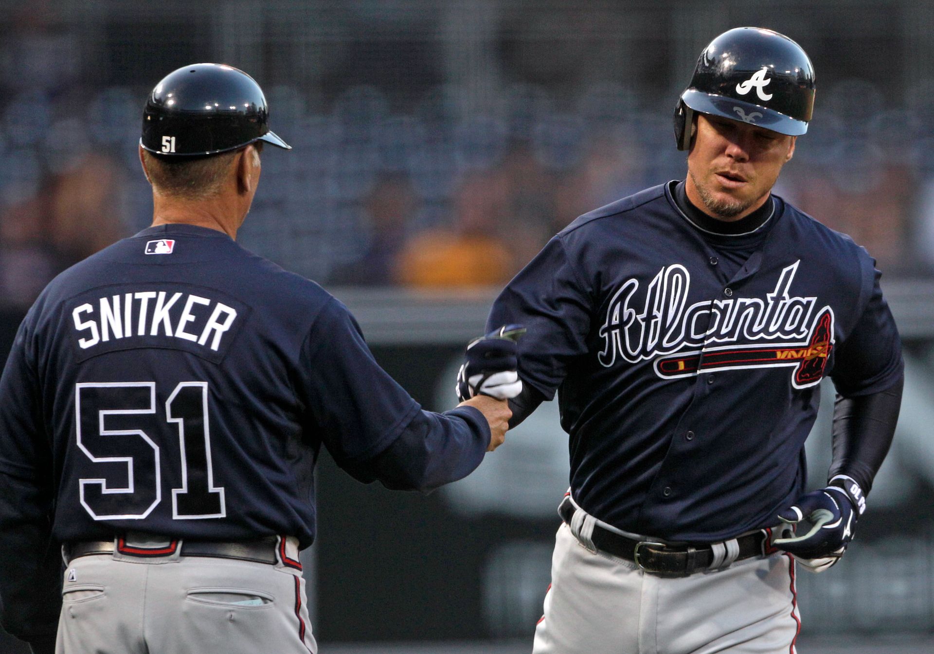 Brian Snitker and Chipper Jones in 2011