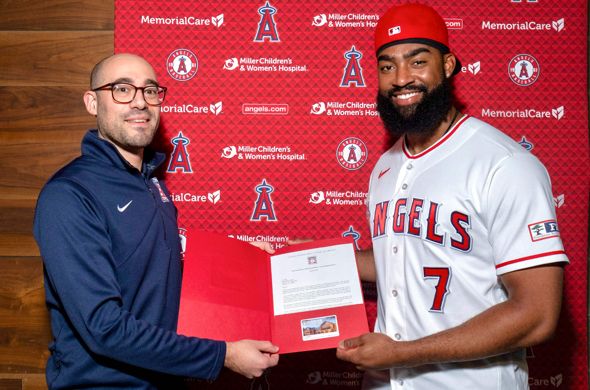 Jo Adell donates his glove to the Hall of Fame