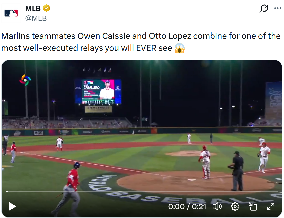 MLB's X post from WBC