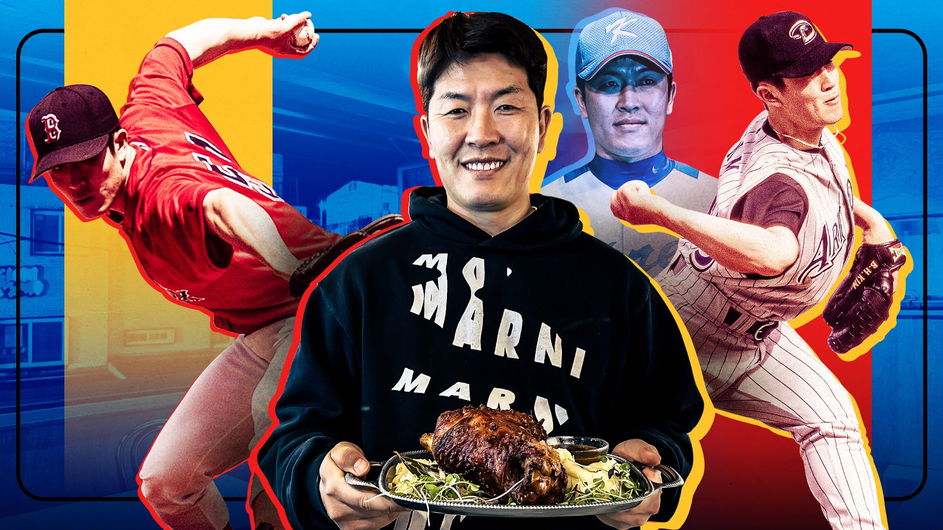 Byung-hyun Kim posing with his signature dish at Metz Hannam.