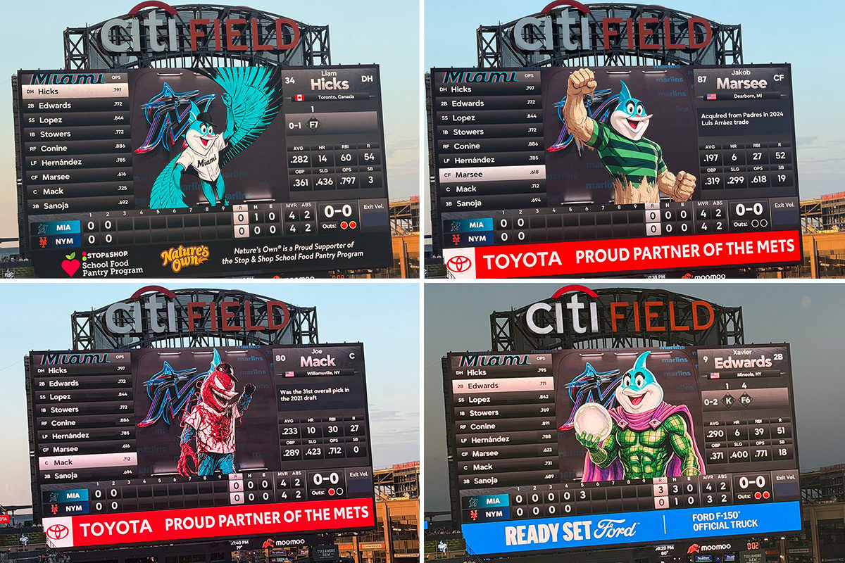 Citi Field's Spider-Man-inspired lineup graphics