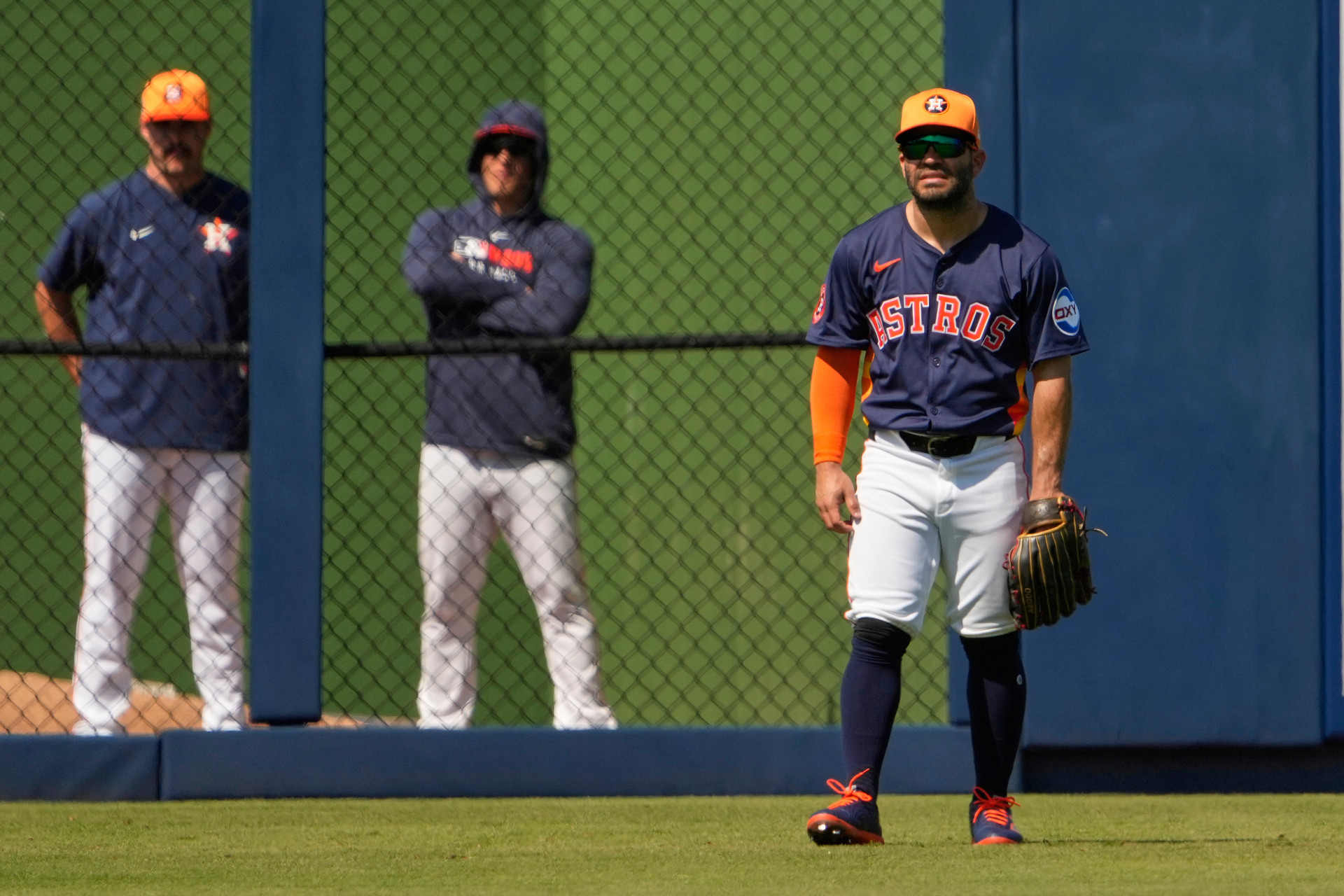 Jose Altuve playing left field