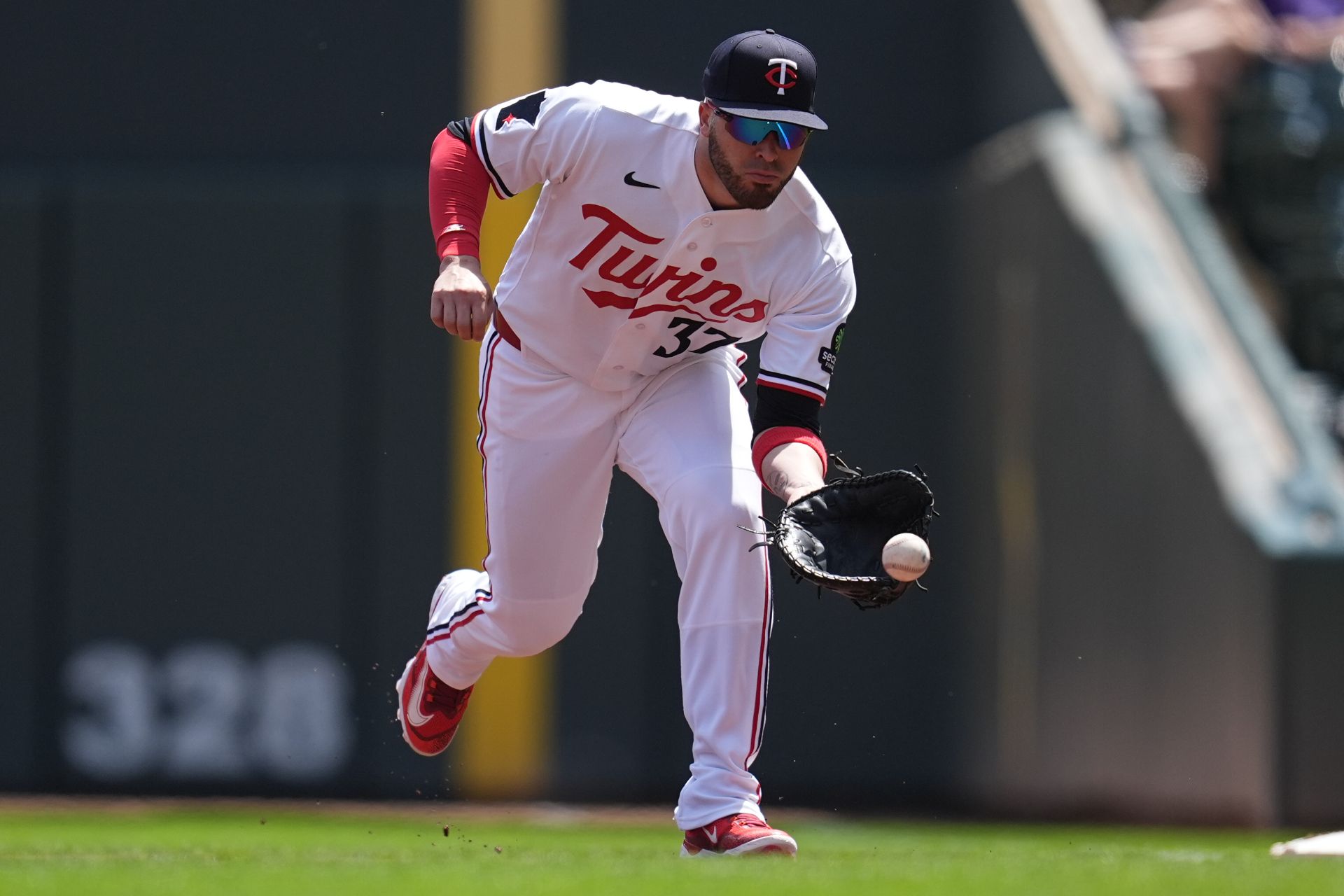 Victor Caratini playing first base