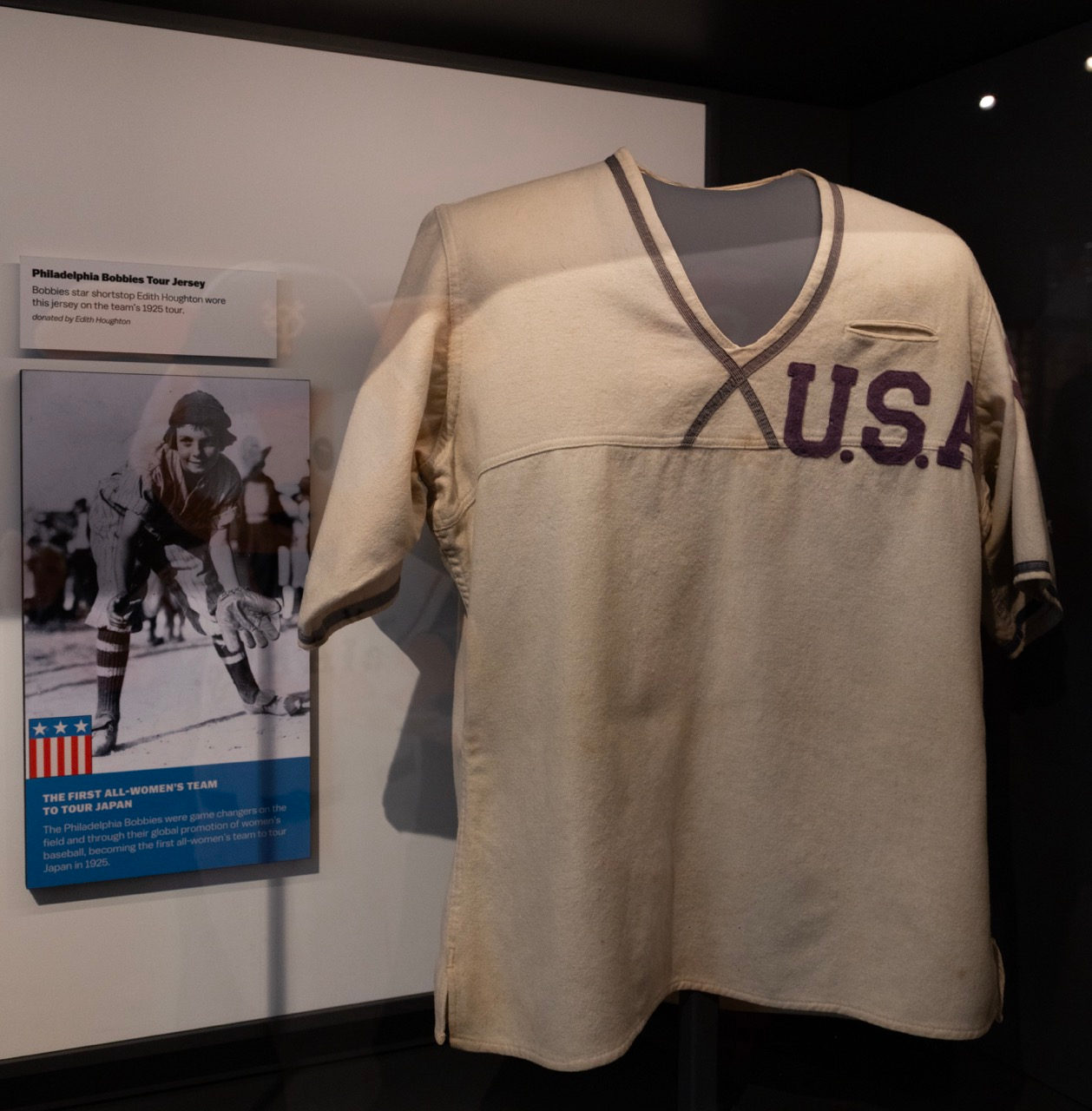 Edith Houghton's USA jersey. Milo Stewart Jr./National Baseball Hall of Fame and Museum