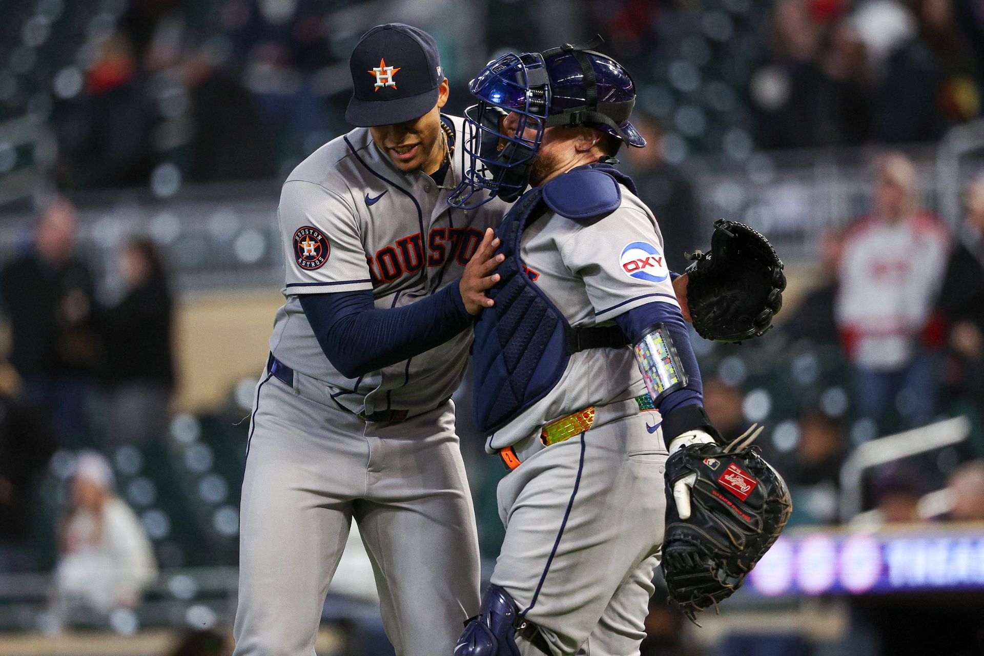 Bryan Abreu and Christian Vázquez