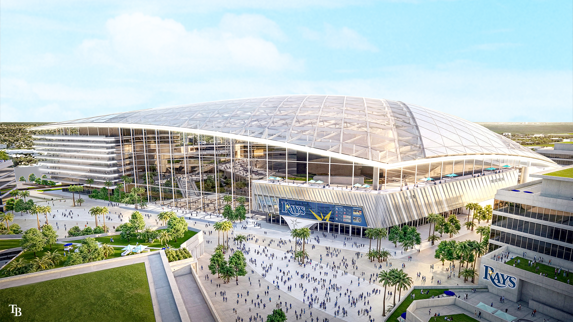 Rendering of Rays' proposed new ballpark