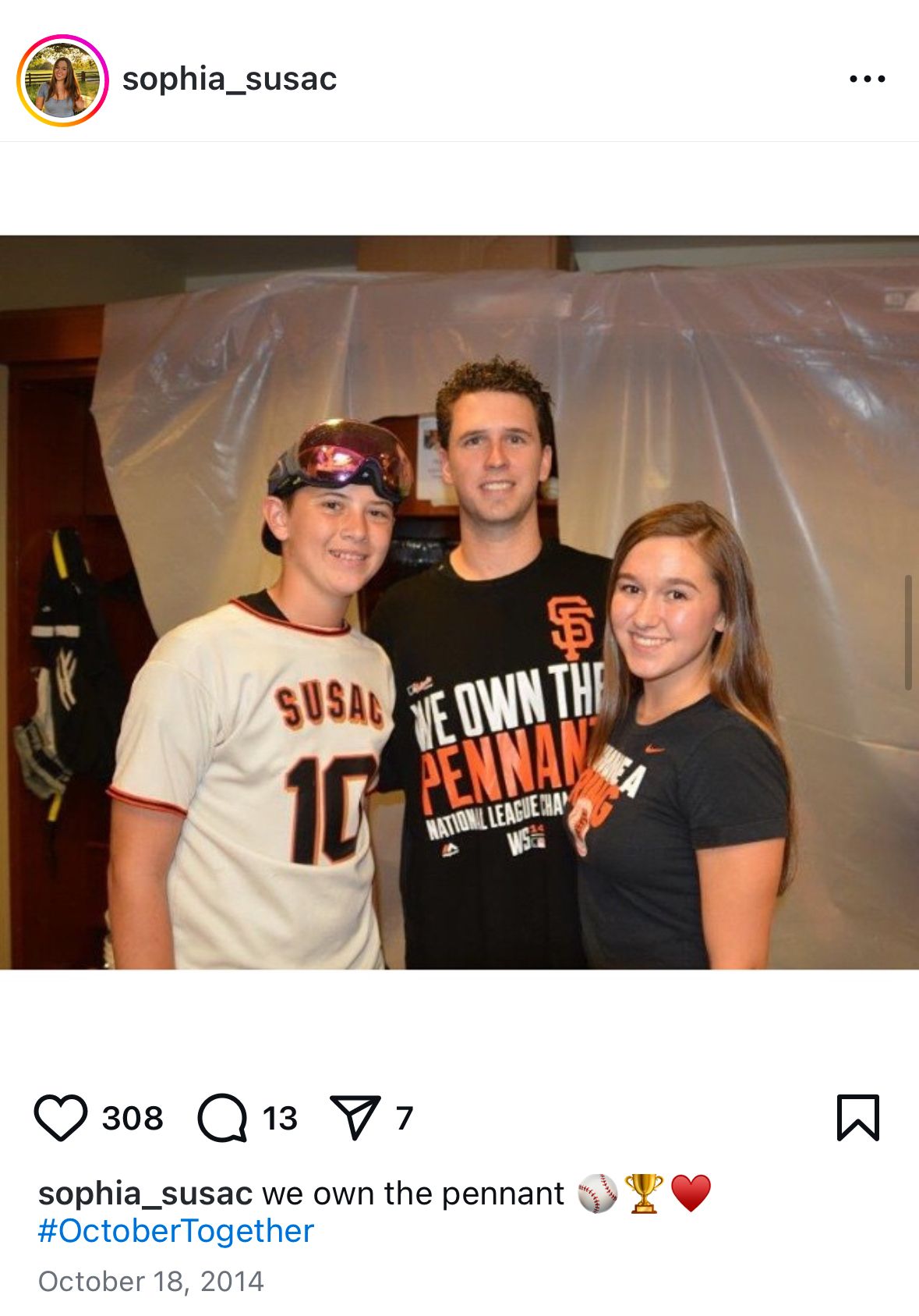 From L to R: Daniel Susac, Buster Posey, Sophia Susac