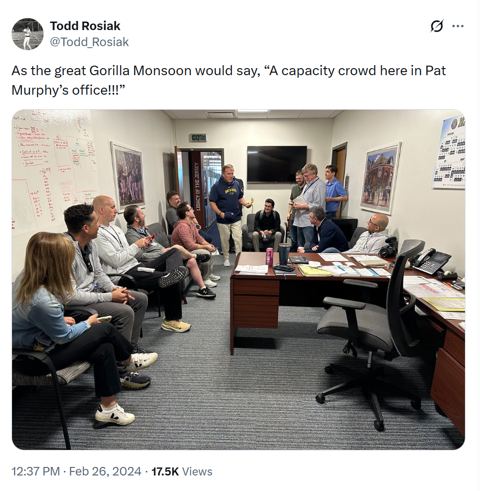 Pat Murphy's office during Spring Training