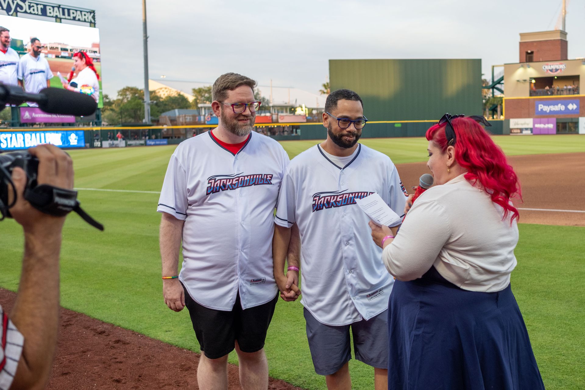On-field wedding
