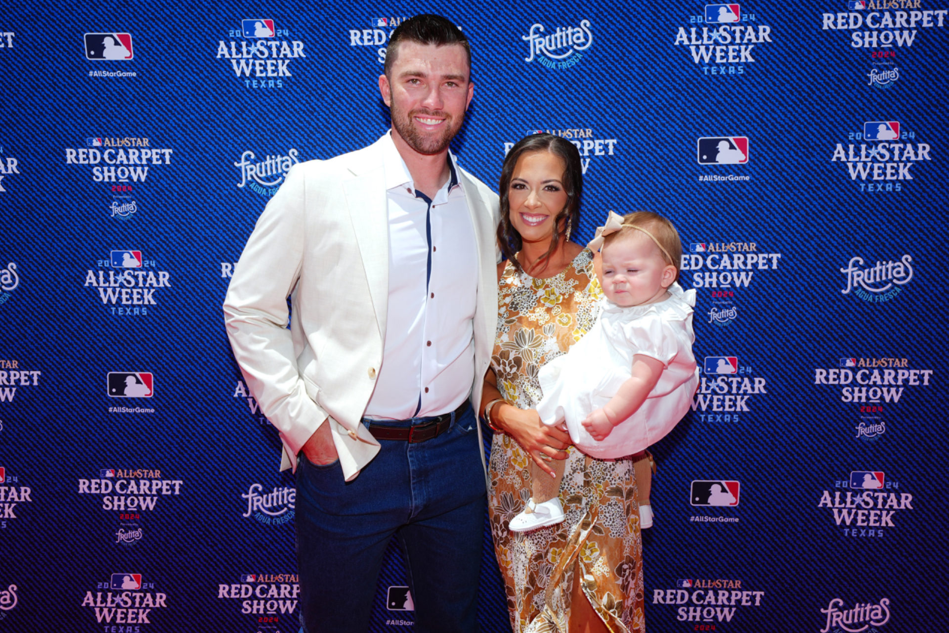 David Fry with his wife, Rebekah, and daughter, Evelyn, at the 2024 All-Star Game