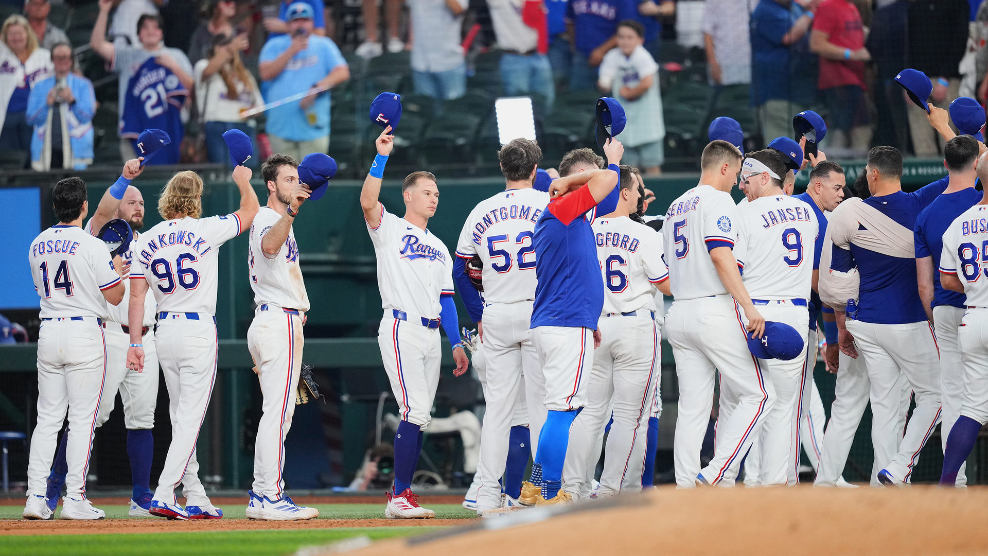 The Rangers salute their home fans