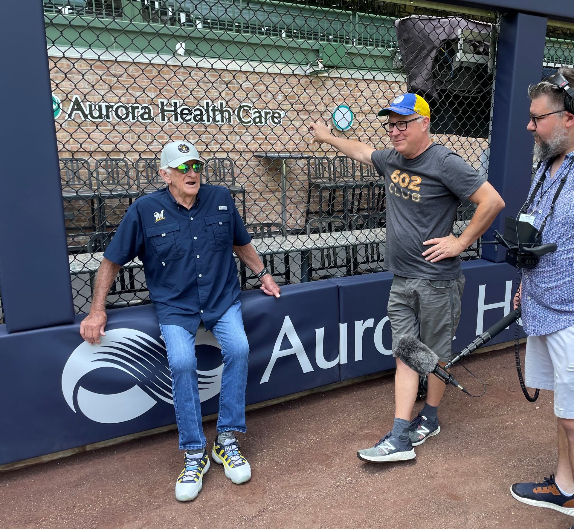 Bob Uecker (left) with Steve Farr (center) and Michael T. Vollman (right)