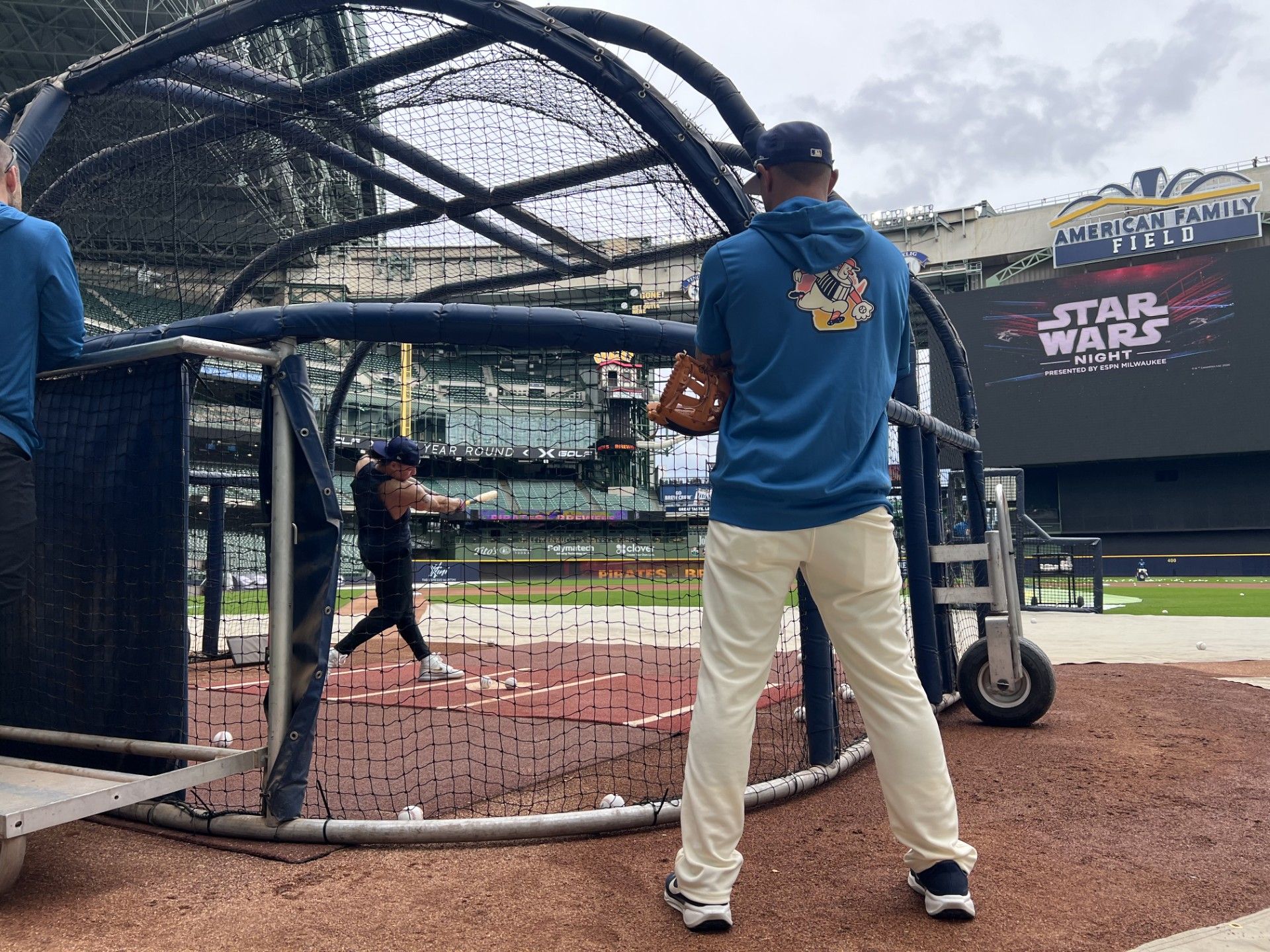 William Contreras during on-field batting practice