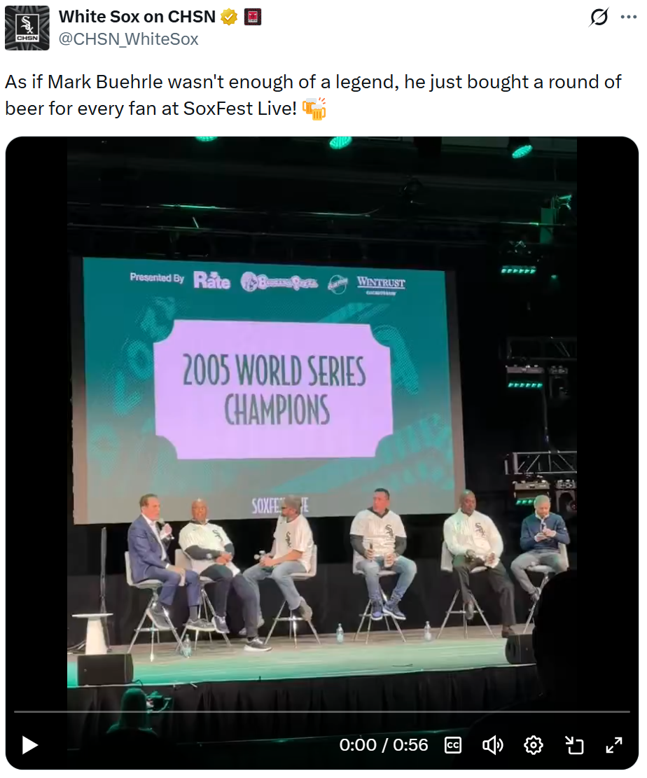 Post on X about Mark Buehrle at SoxFest