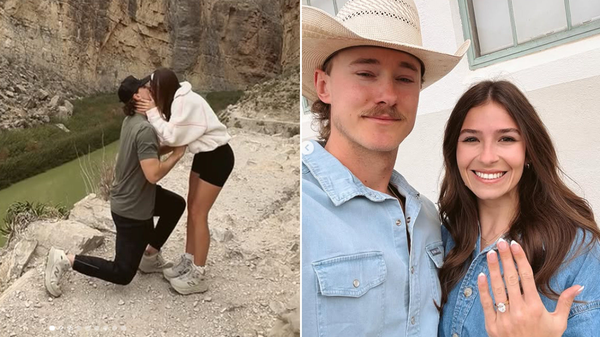 Bryce Miller proposing to his girlfriend, Olivia