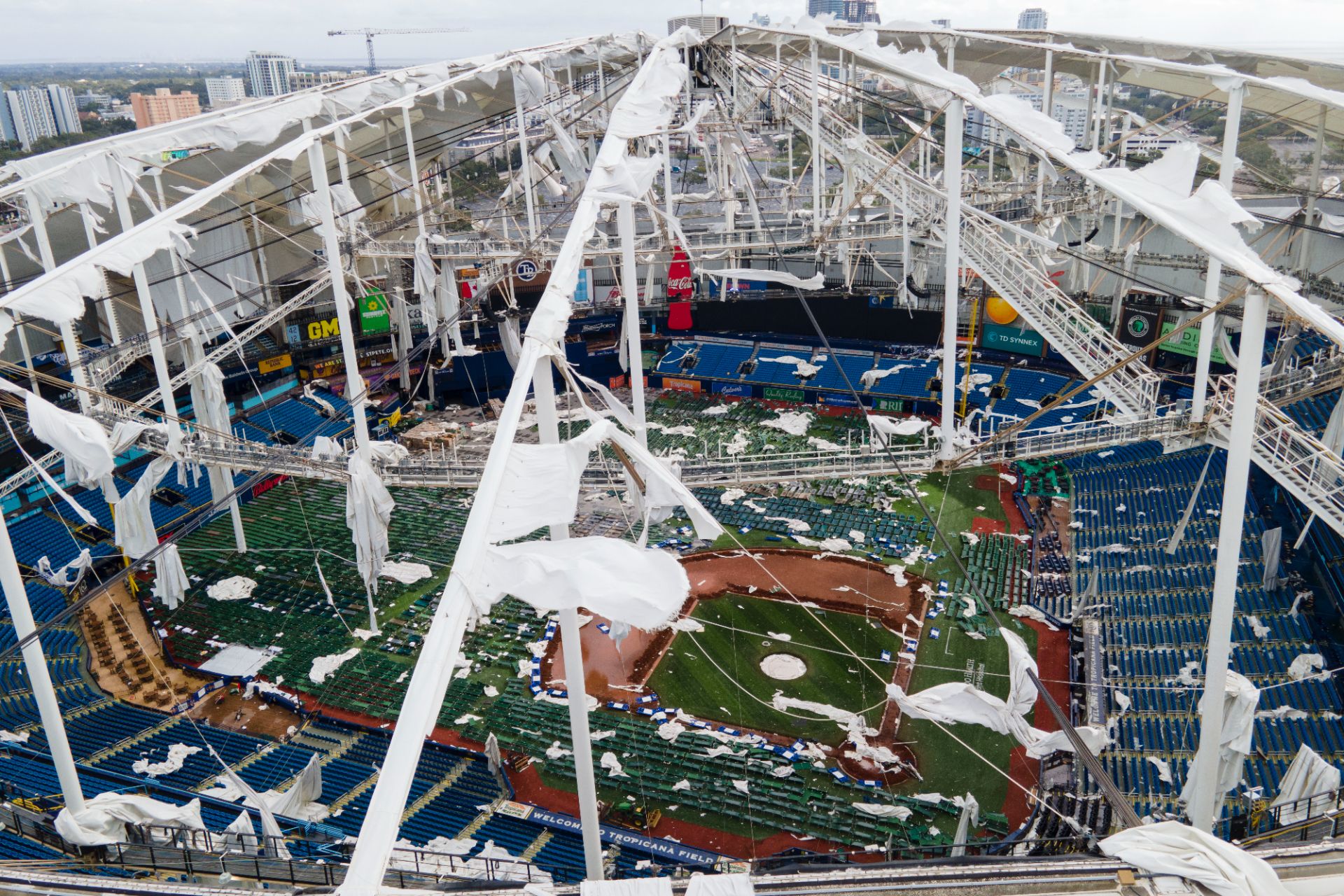 Tropicana Field hurricane damage