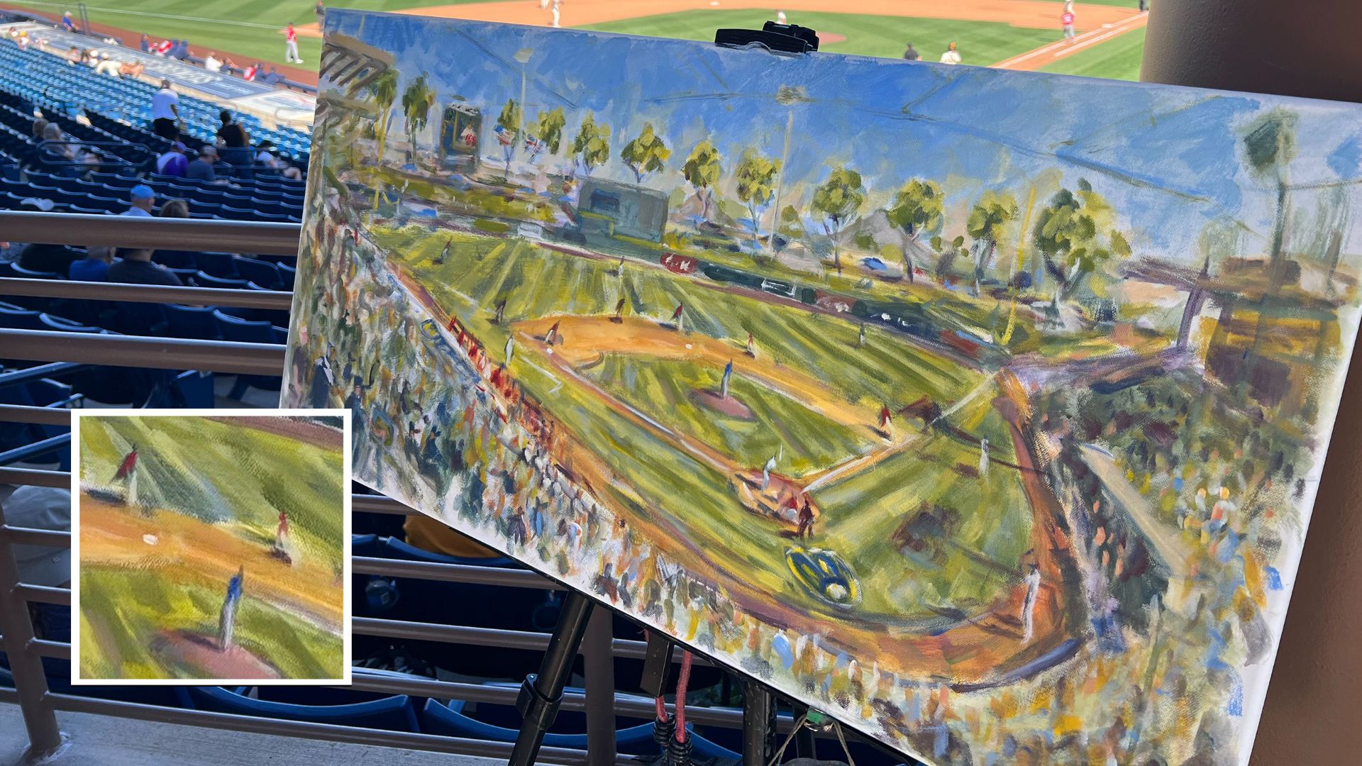 Andy Brown's painting of the Great Britain-Brewers exhibition game