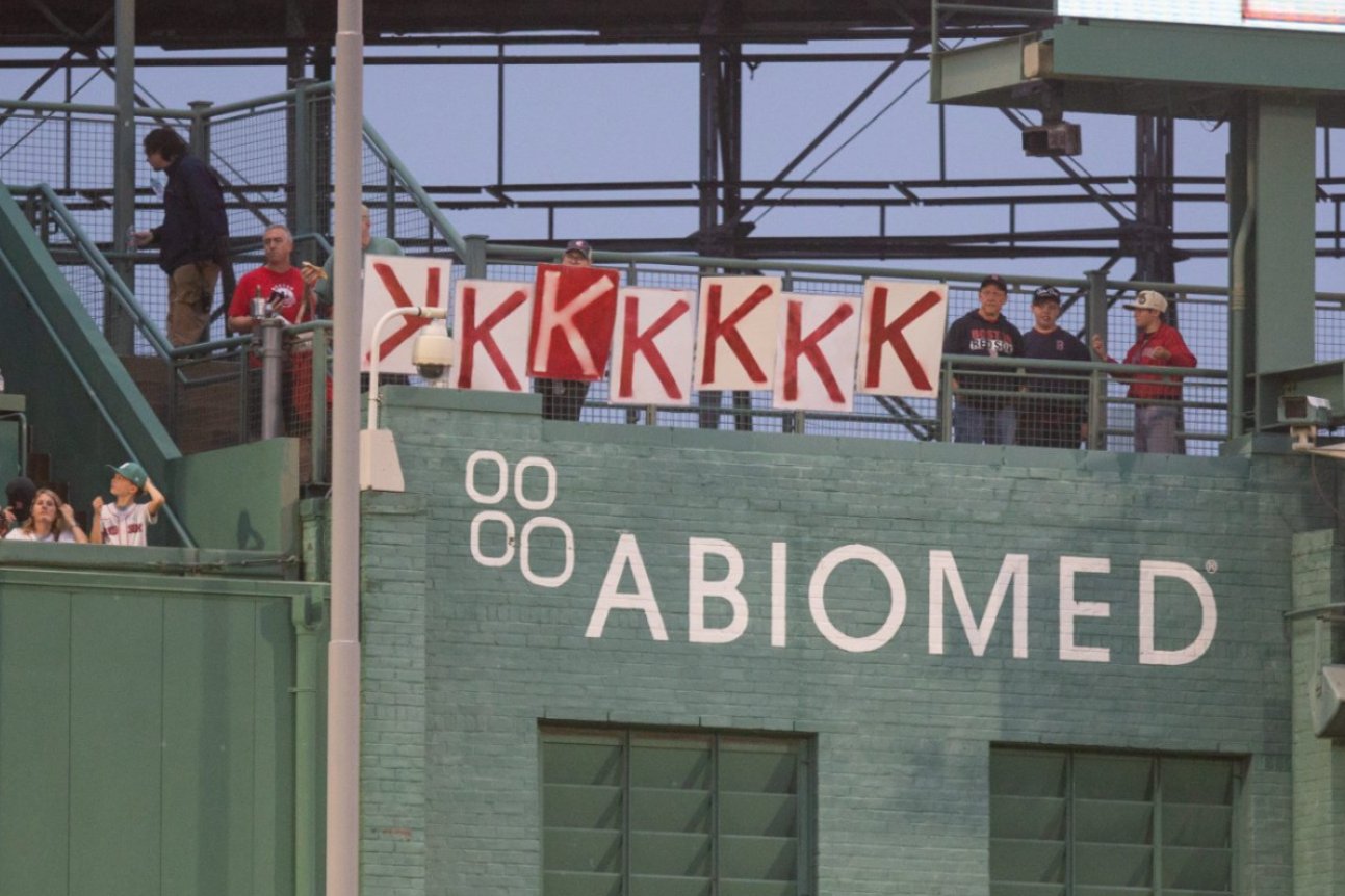 Fans marked Tolle's immaculate inning with a Red K